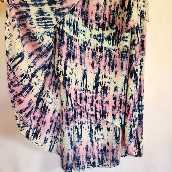 Living Doll Full Wrap Hi-Low Tie-dye Maxi Skirt in Pink and Blue womens … - Picture 4 of 11